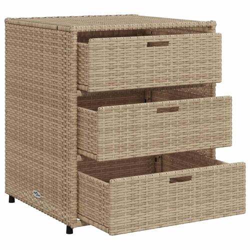 Opbevaringsskab til haven 55x59x69 cm polyrattan beige