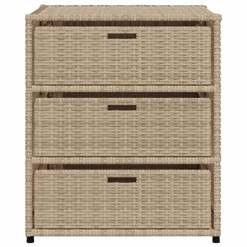Opbevaringsskab til haven 55x59x69 cm polyrattan beige
