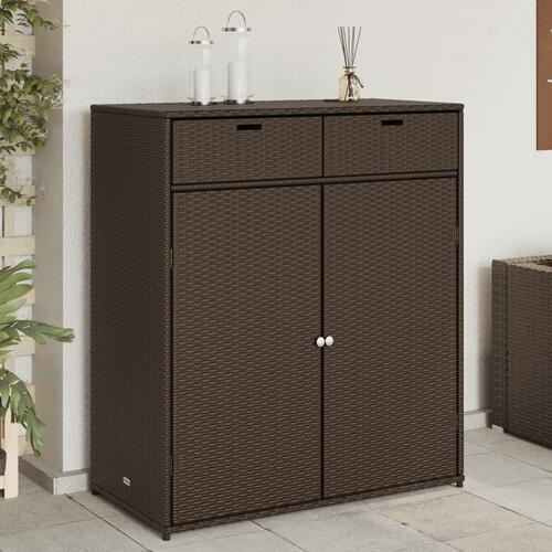 Opbevaringsskab til haven 105x55x113 cm polyrattan brun