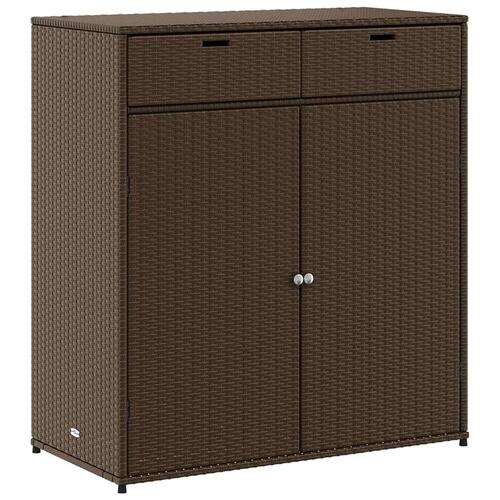 Opbevaringsskab til haven 105x55x113 cm polyrattan brun