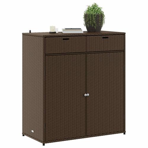 Opbevaringsskab til haven 105x55x113 cm polyrattan brun