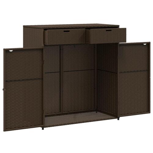 Opbevaringsskab til haven 105x55x113 cm polyrattan brun