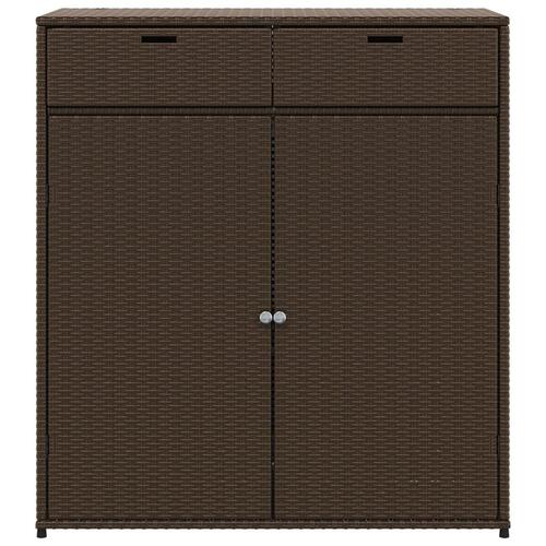 Opbevaringsskab til haven 105x55x113 cm polyrattan brun