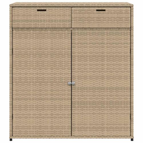 Opbevaringsskab til haven 105x55x113 cm polyrattan beige