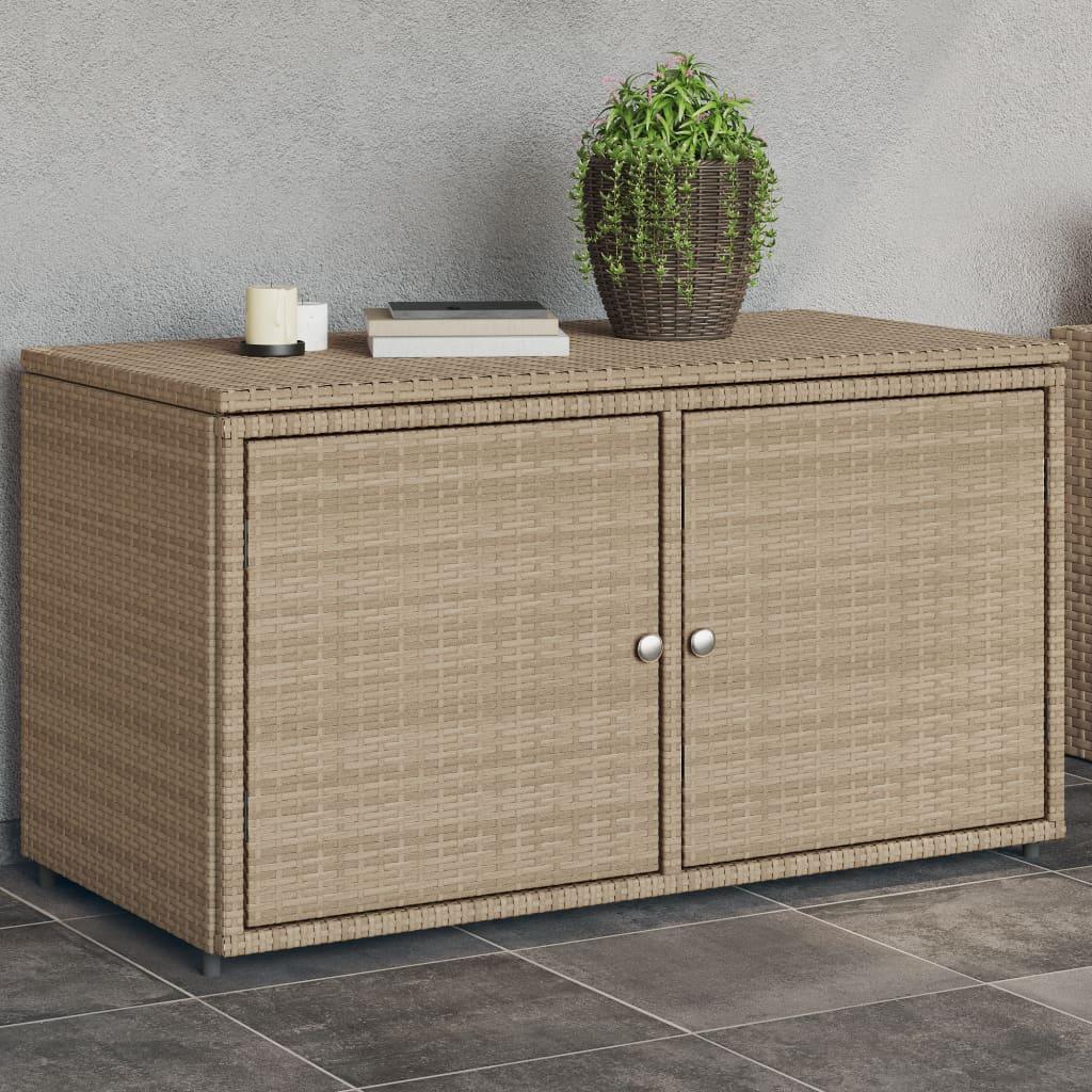 Opbevaringsskab til haven 110x55x60,5 cm polyrattan beige