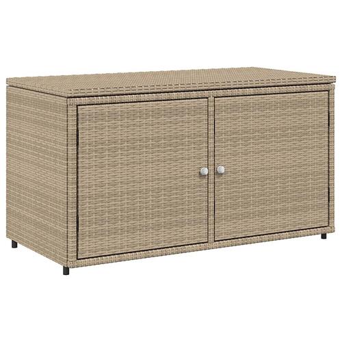 Opbevaringsskab til haven 110x55x60,5 cm polyrattan beige