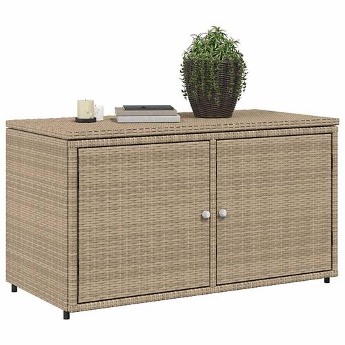 Opbevaringsskab til haven 110x55x60,5 cm polyrattan beige
