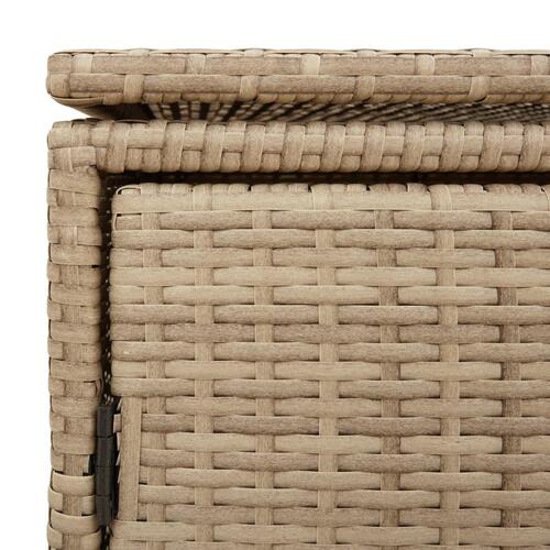 Opbevaringsskab til haven 110x55x60,5 cm polyrattan beige