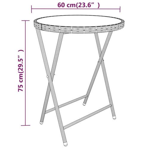 Bistrosæt til haven 5 dele polyrattan og hærdet glas grå