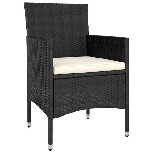 Loungesæt til haven 5 dele polyrattan sort