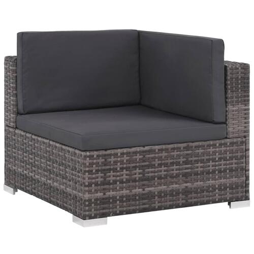 Loungesæt til haven 6 dele med hynder polyrattan grå
