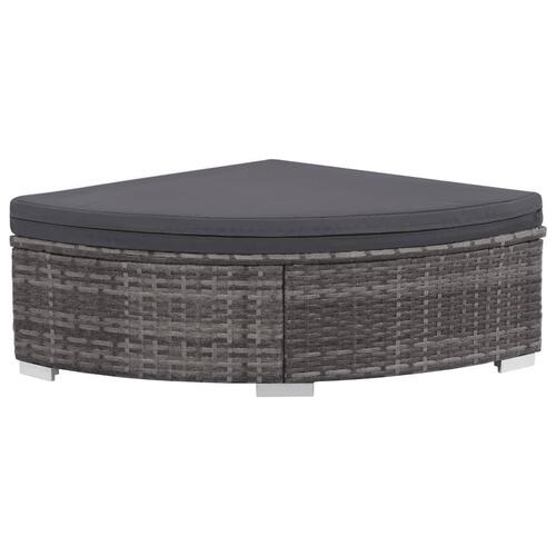 Loungesæt til haven 6 dele med hynder polyrattan grå