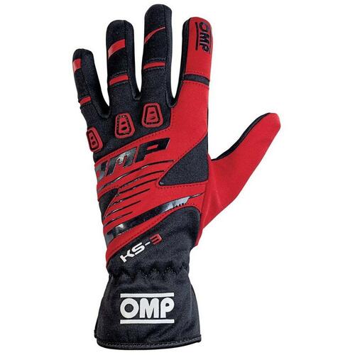 Karting Gloves OMP KS-3 Rød/Sort L