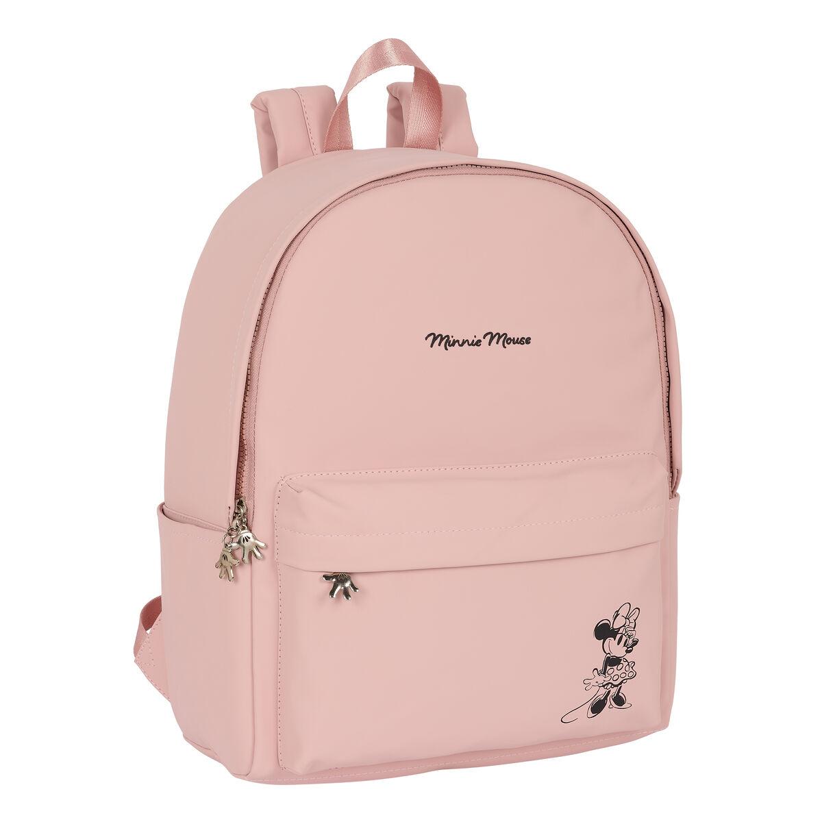 Laptop rygsæk Minnie Mouse Teen Misty Pink 31 x 40 x 16 cm