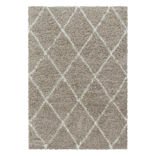 Alvor Shaggy tæppe Geometrisk - Beige