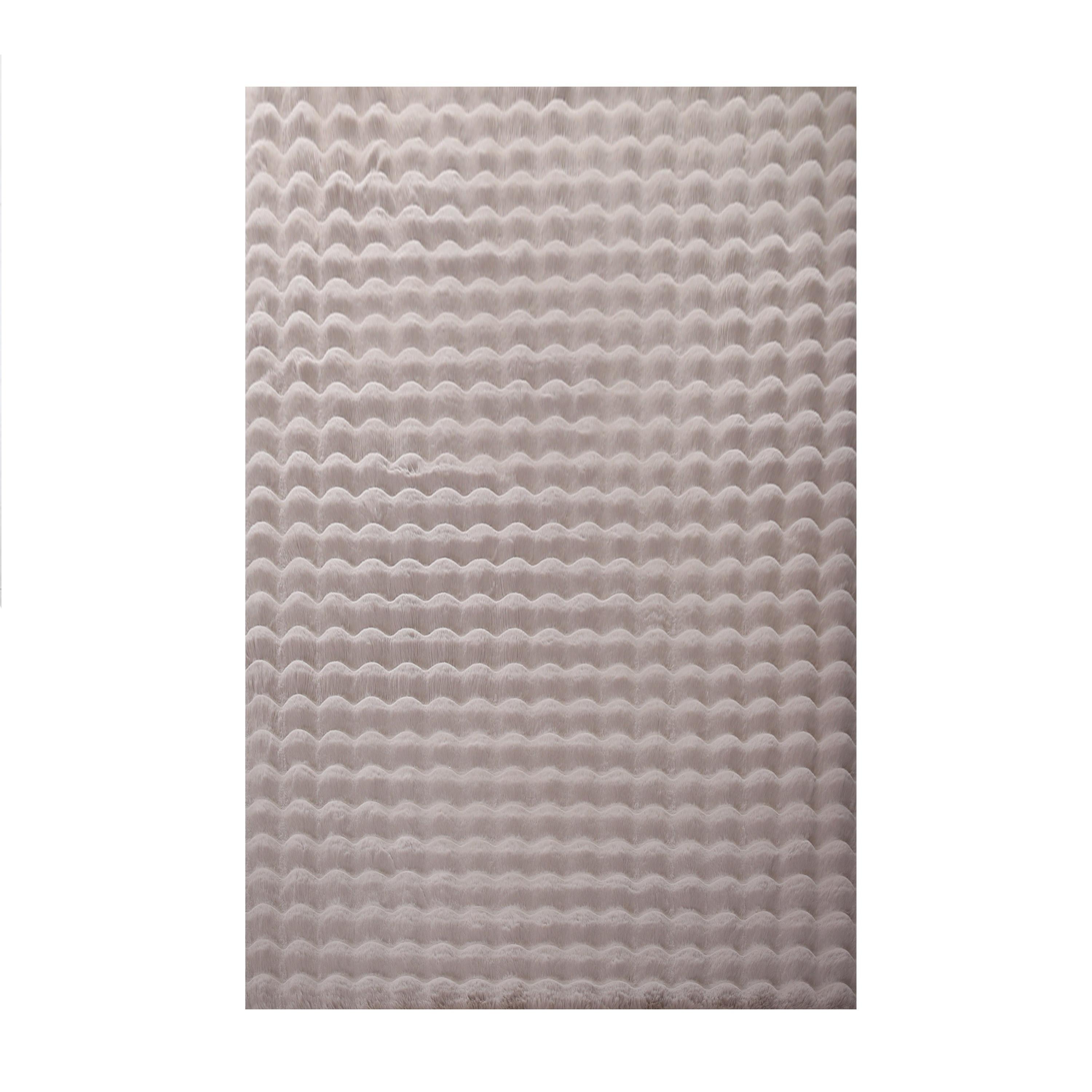 Ambiance Shaggy tæppe Ensfarvet - Beige - 120x170