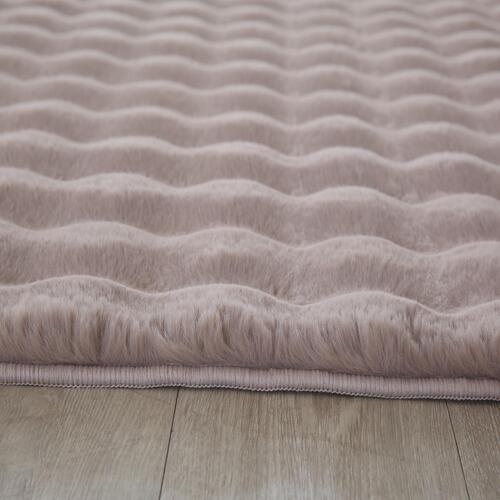 Ambiance Shaggy tæppe Ensfarvet - Beige