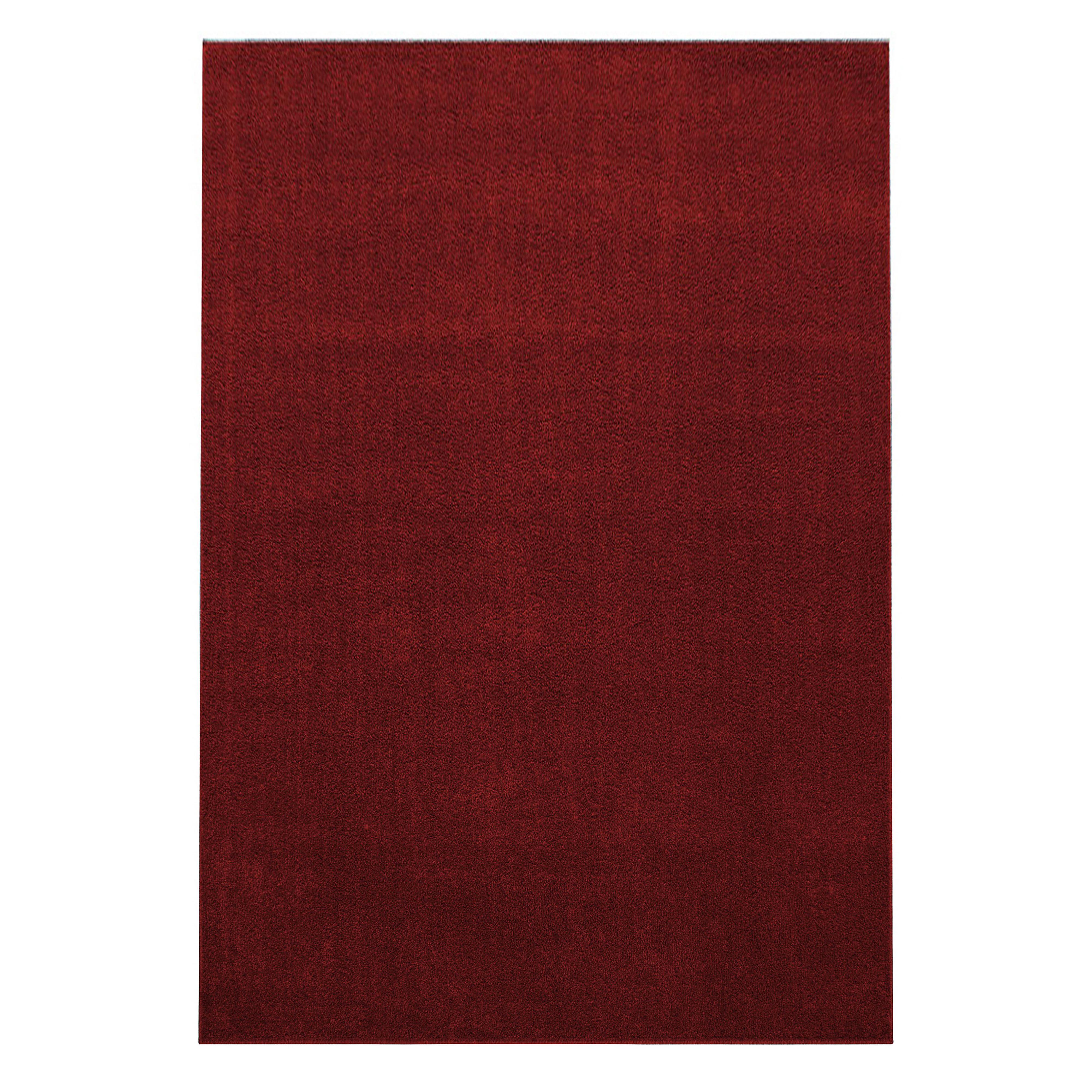 Ata Kortluvet Tæppeløber Ensfarvet - Rød - 60x100 (Løber) billede