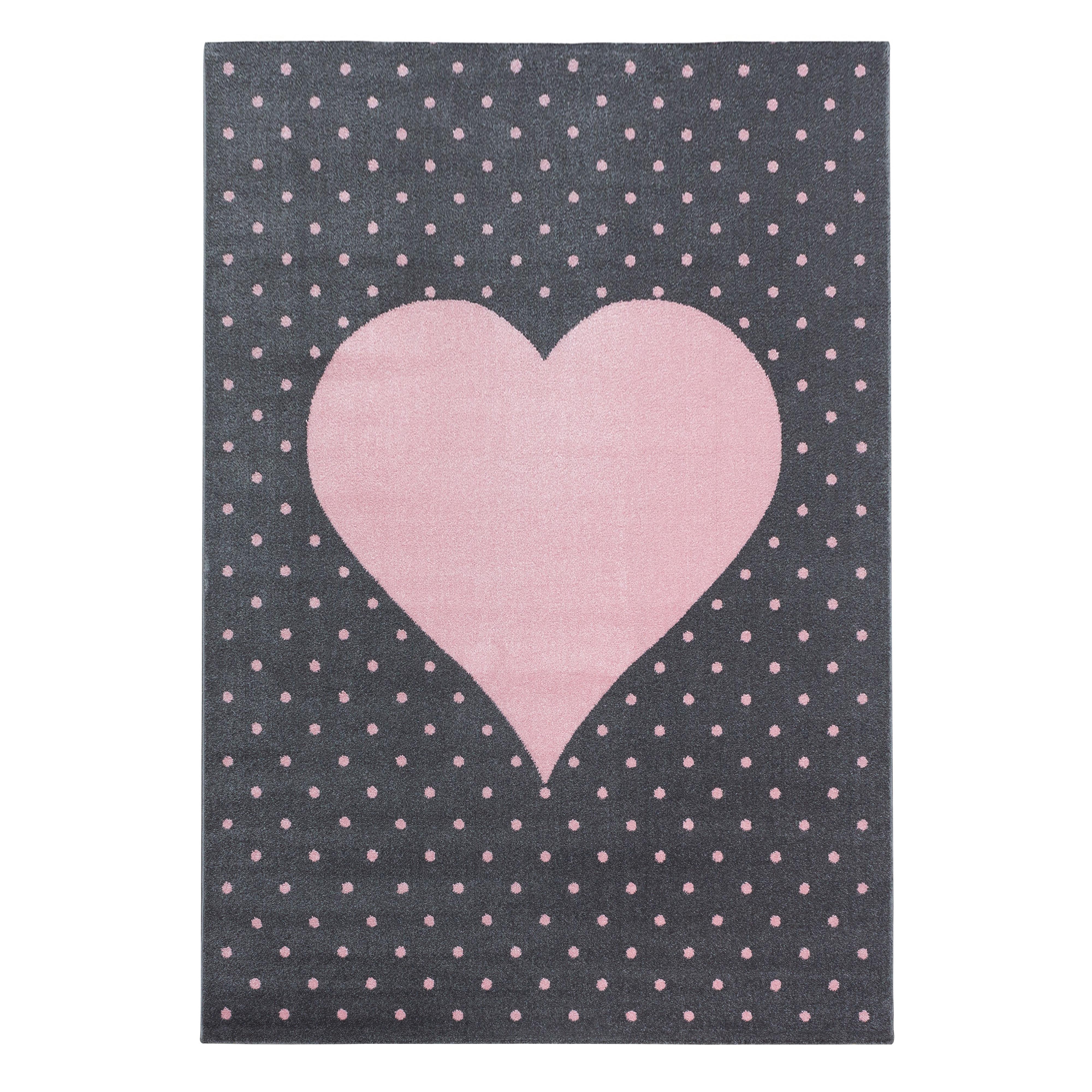 Bambi Børne Tæppeløber Hjerte - Pink - 80x150 (Løber)