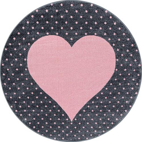 Bambi Rund Børnetæppe Hjerte - Pink