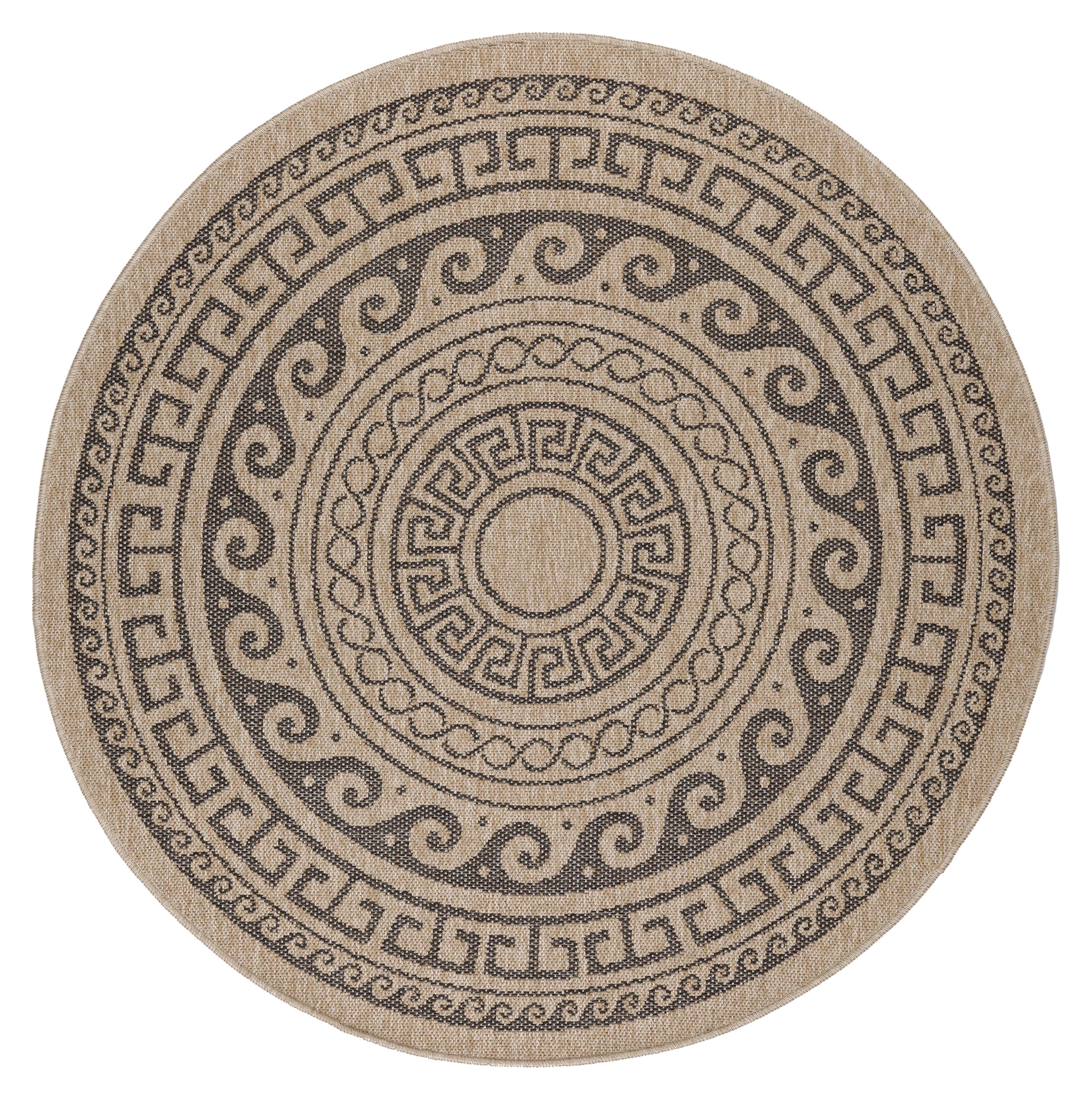 Comilla Rund Udendørs tæppe Vintage - Sort - 200x200 (Rund)