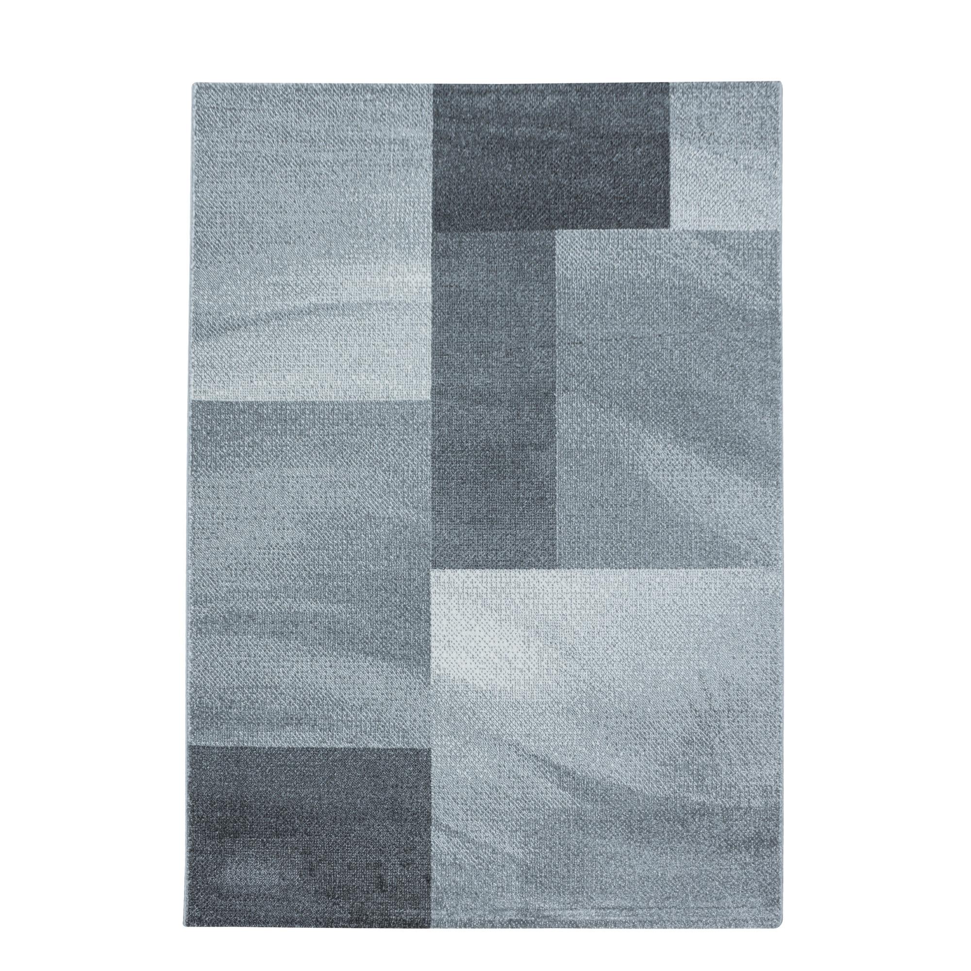 Efor Kortluvet Tæppeløber Abstrakt Ternet - Grå - 80x150 (Løber)