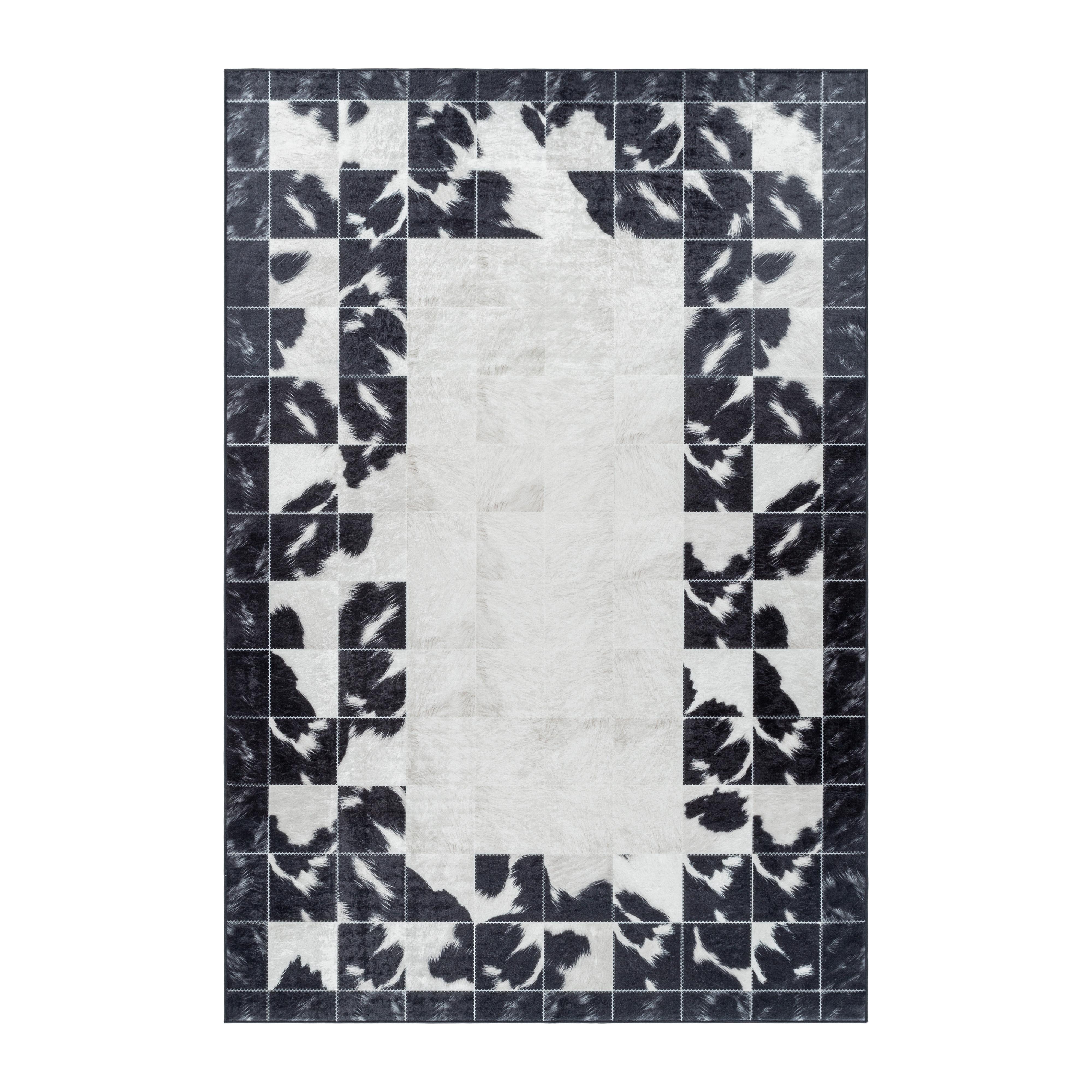 Fiesta Vaskbart tæppe Patchwork - Sort - 120x170