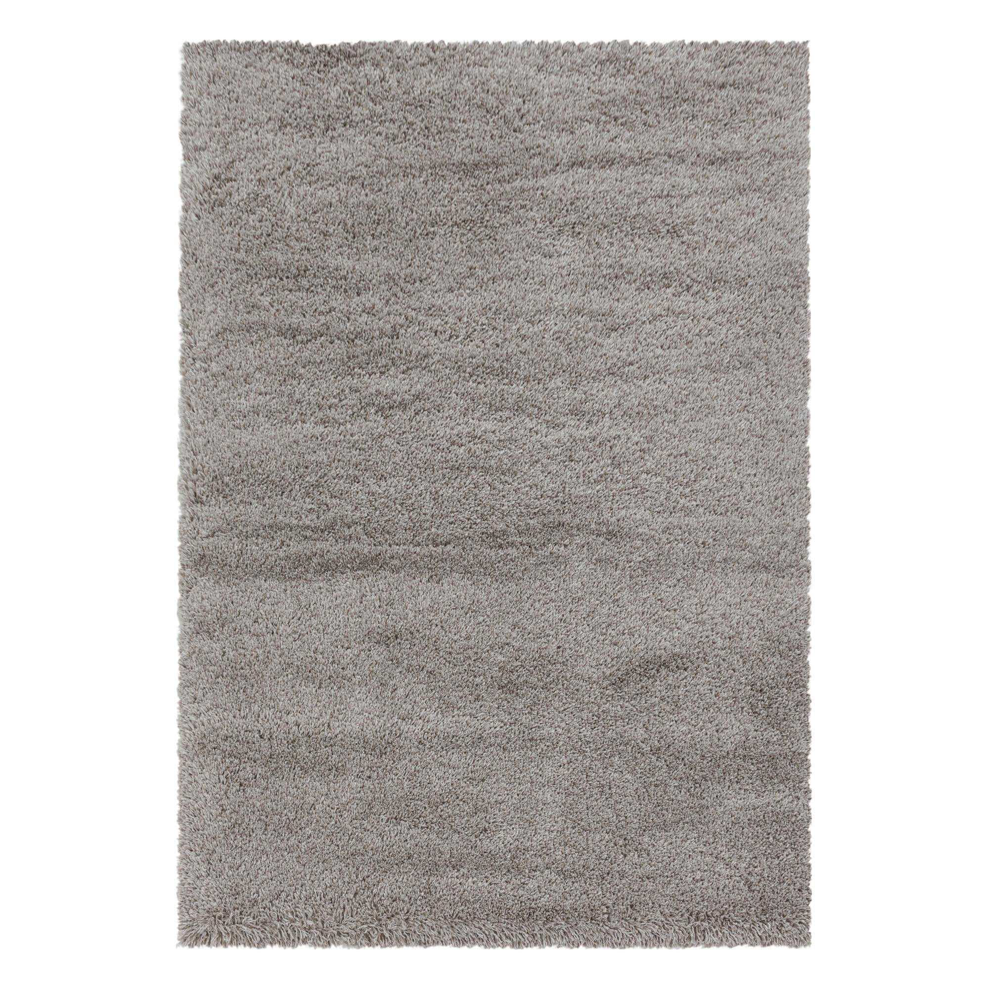 Fluffy Shaggy tæppe Ensfarvet - Beige