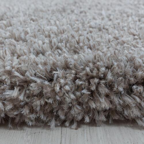Fluffy Shaggy tæppe Ensfarvet - Beige
