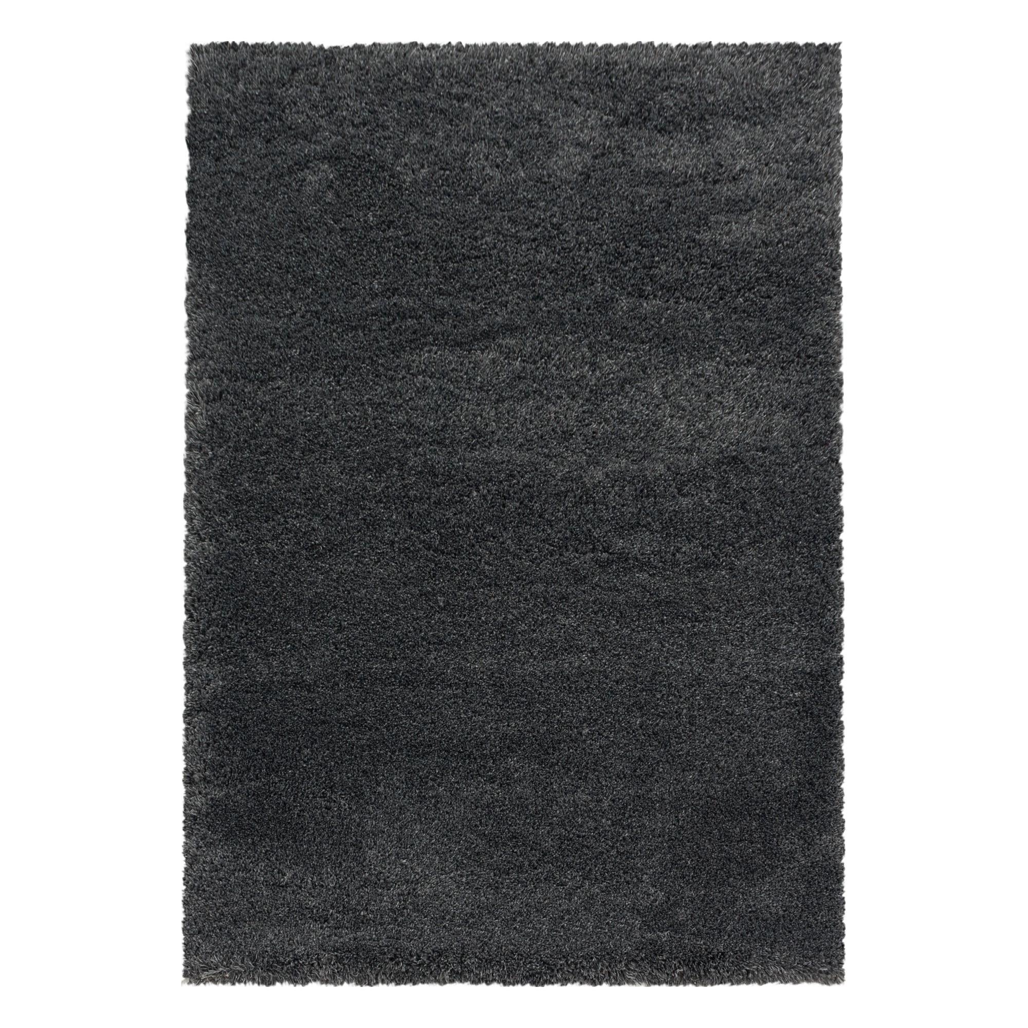 Fluffy Shaggy Tæppeløber Ensfarvet - Grå - 60x110 (Løber)