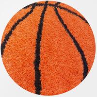 Fun Rund Børnetæppe Basketball - Orange