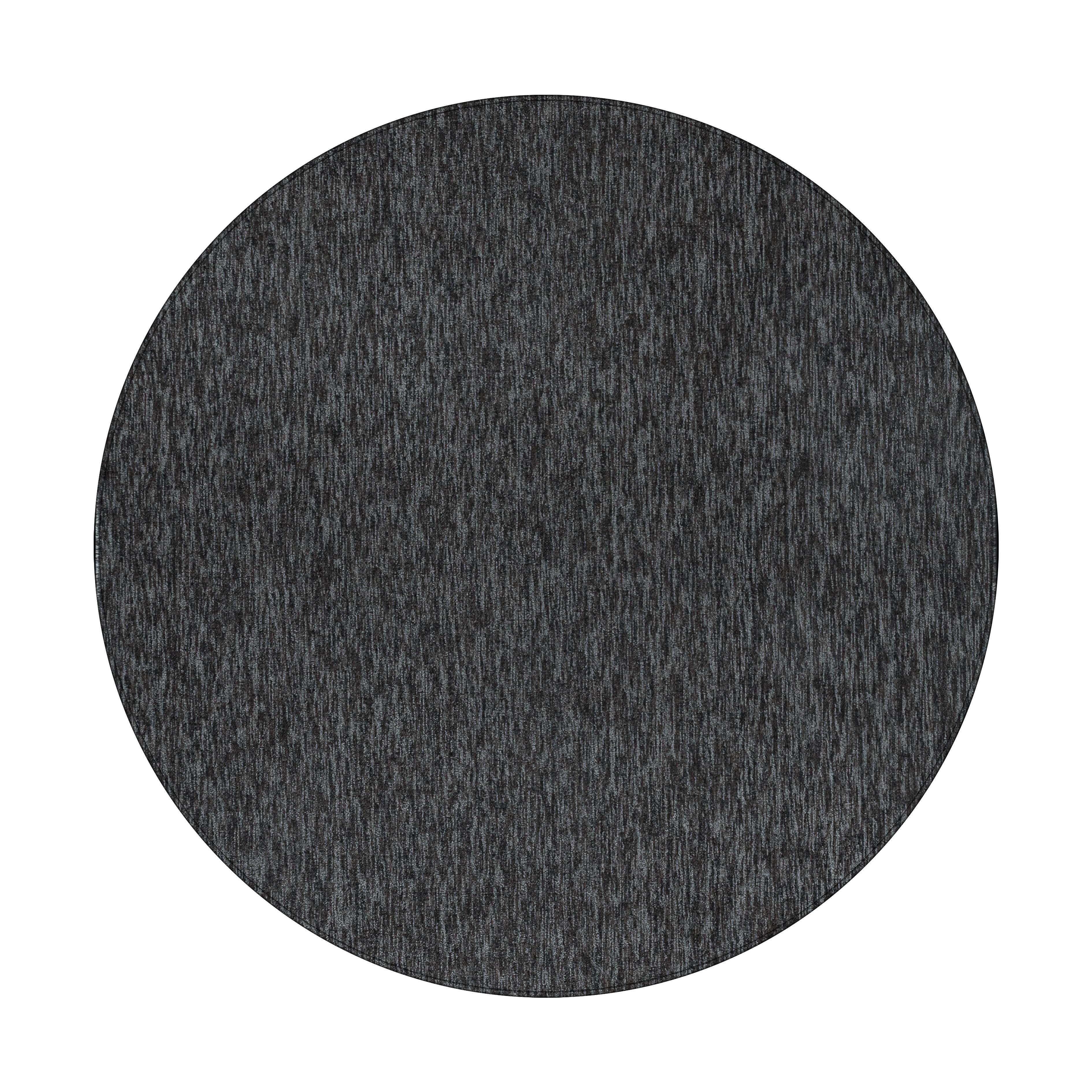 Nizza Rund Kortluvet tæppe Ensfarvet - Antracit - 120x120 (Rund) billede