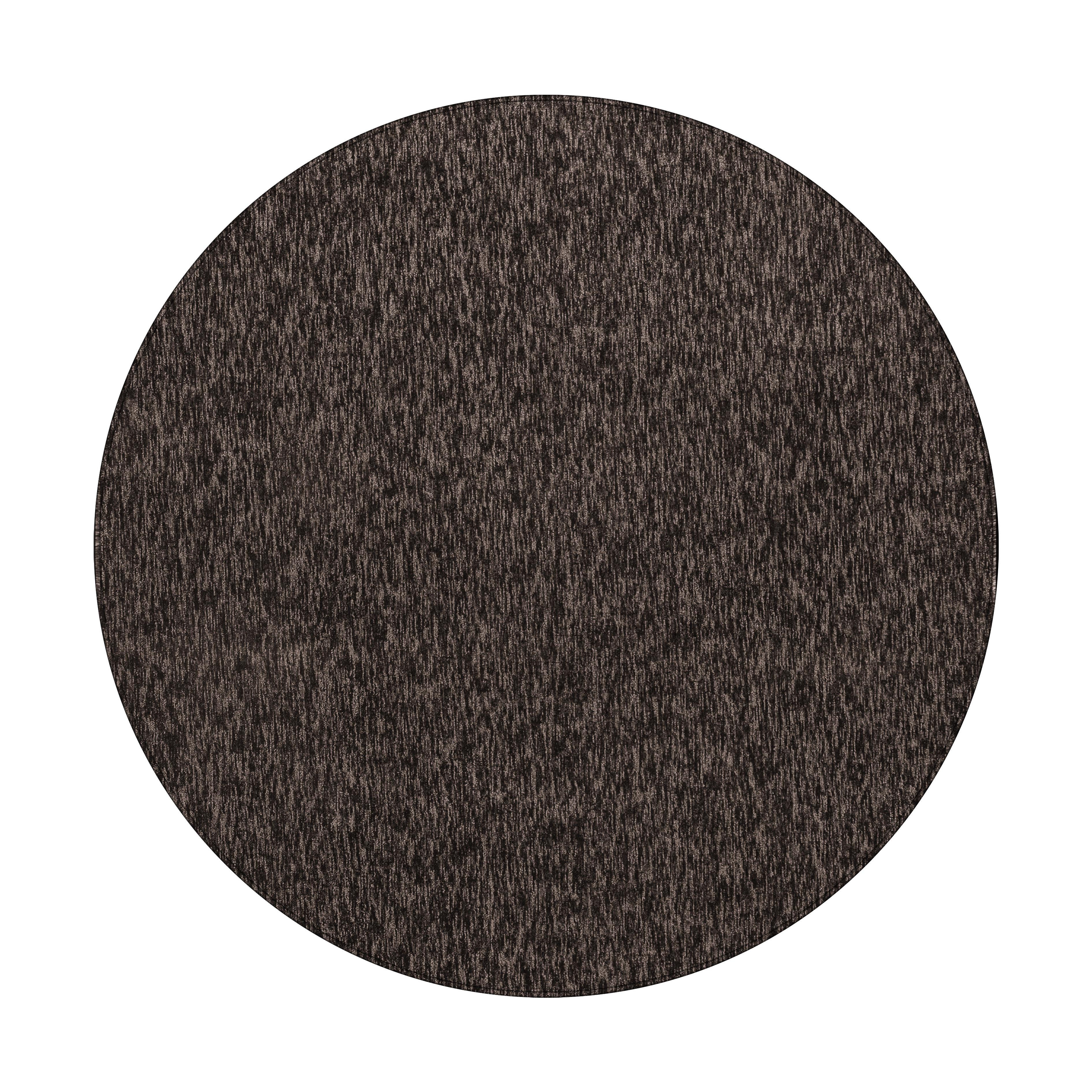 Nizza Rund Kortluvet tæppe Ensfarvet - Brun - 120x120 (Rund)