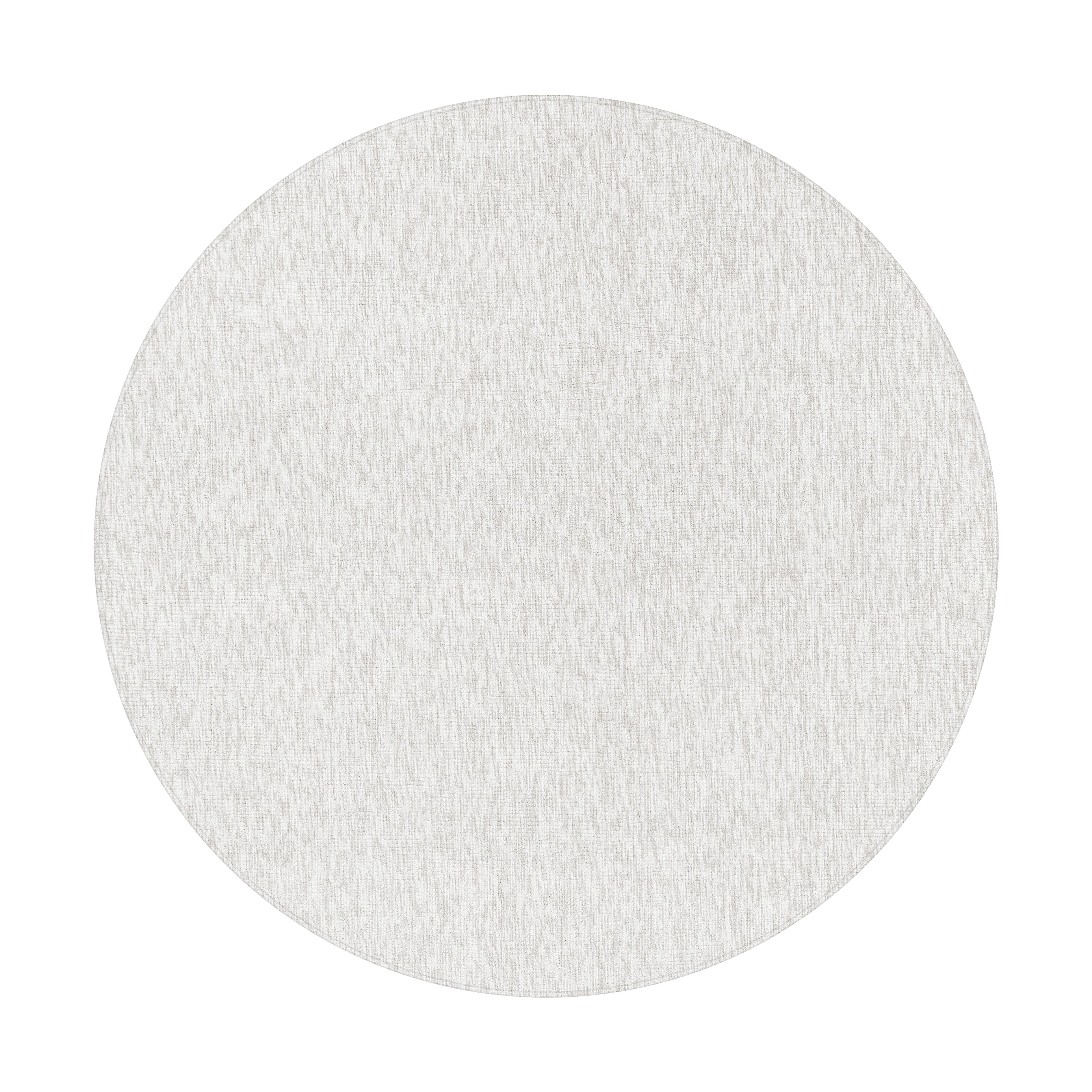 Nizza Rund Kortluvet tæppe Ensfarvet - Creme - 120x120 (Rund)