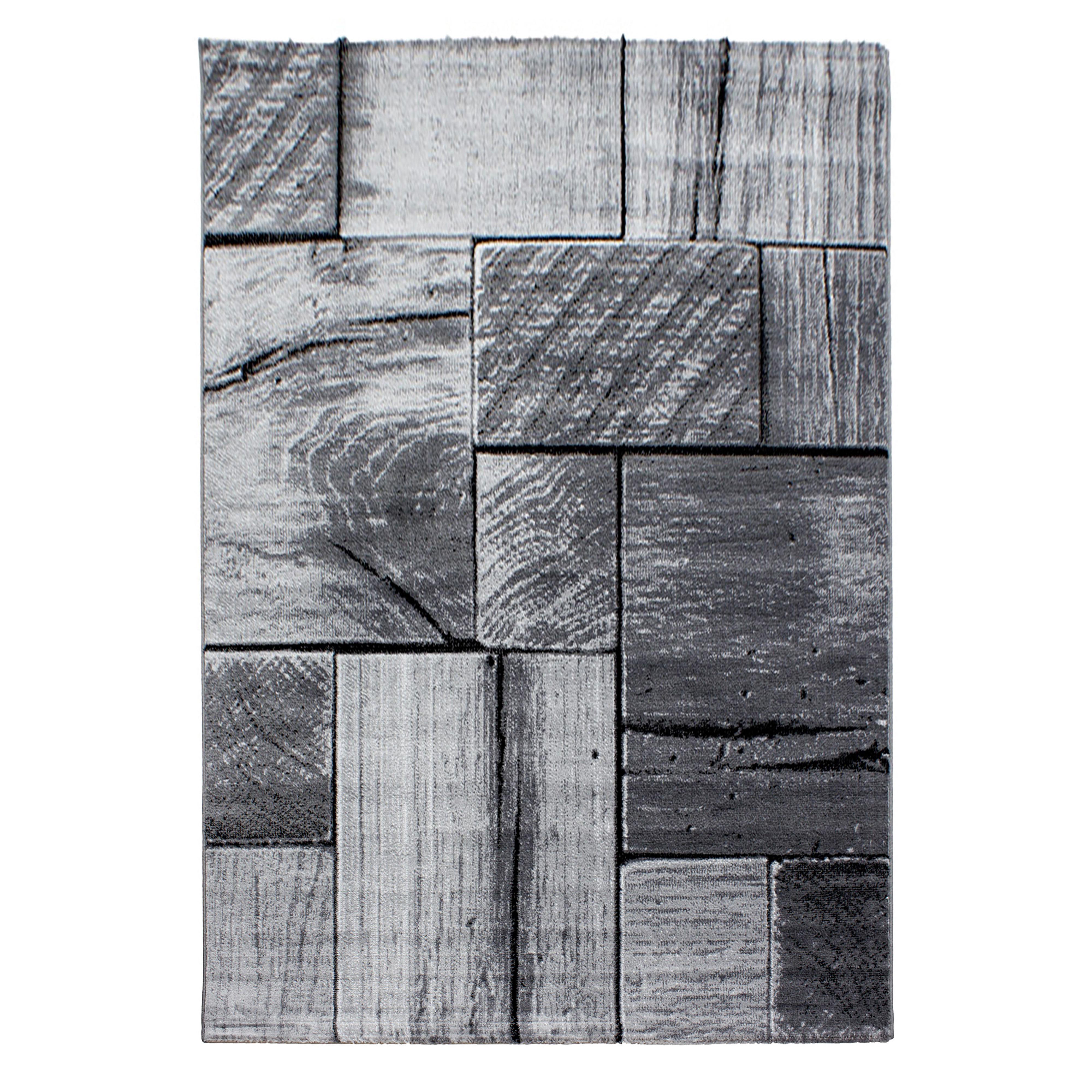 Parma Kortluvet Tæppeløber 3D - Sort - 80x300 (Løber) billede