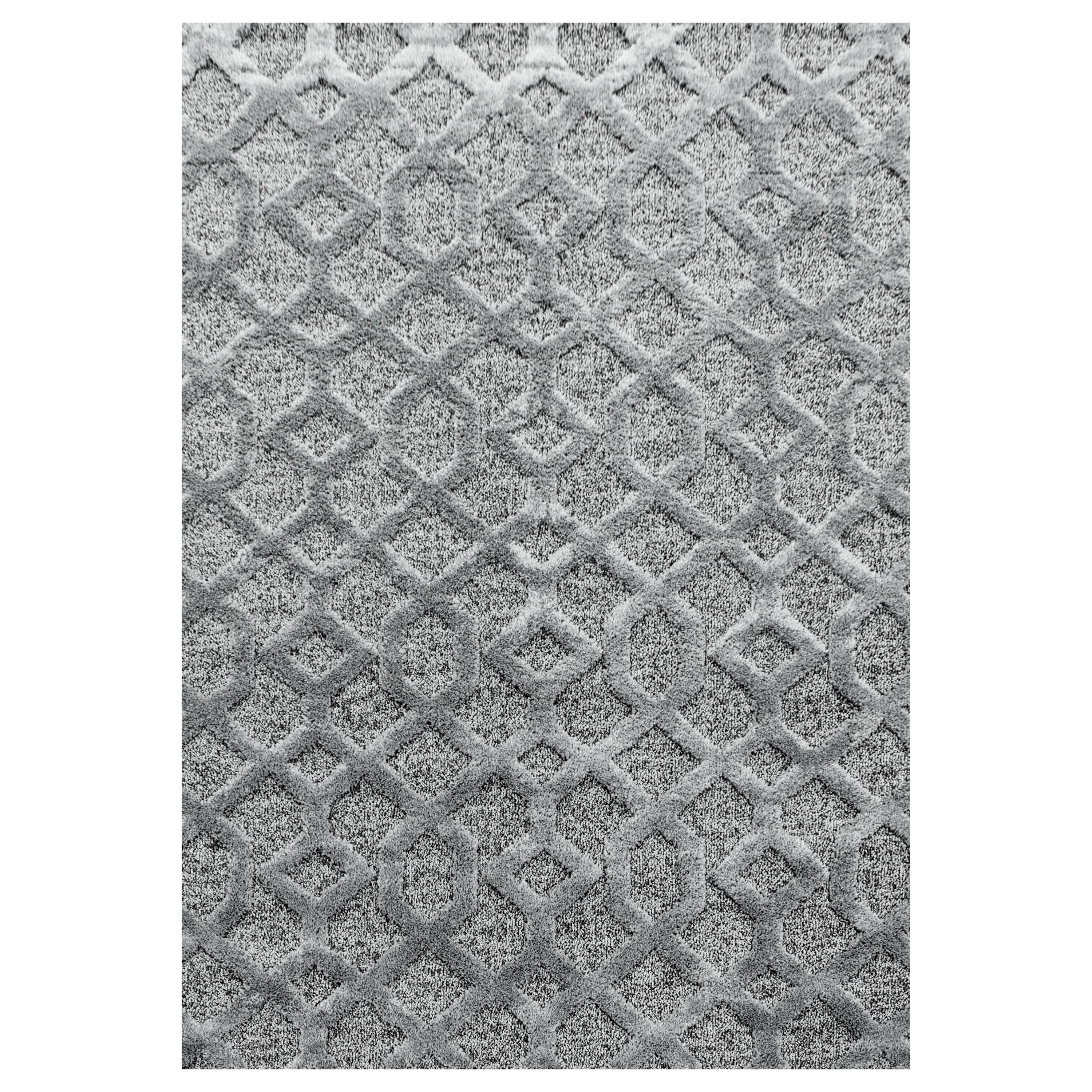 Pisa Shaggy Tæppeløber Geometrisk - Grå - 60x110 (Løber)