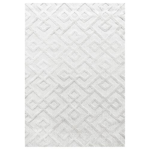 Pisa Shaggy tæppe Geometrisk - Creme