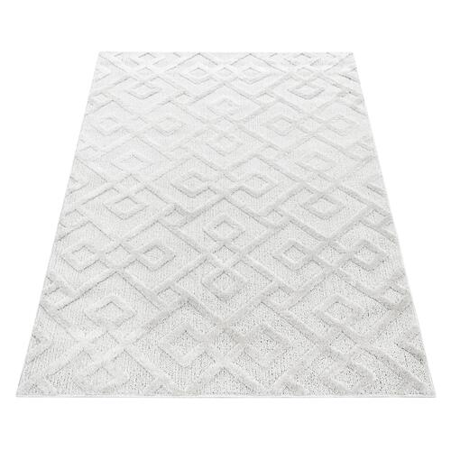 Pisa Shaggy tæppe Geometrisk - Creme