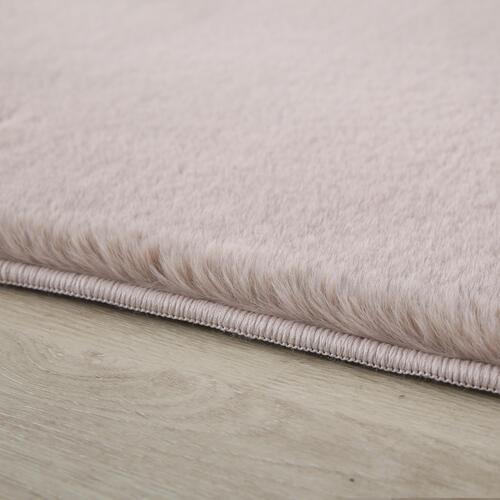 Pouffy Shaggy tæppe Ensfarvet - Beige