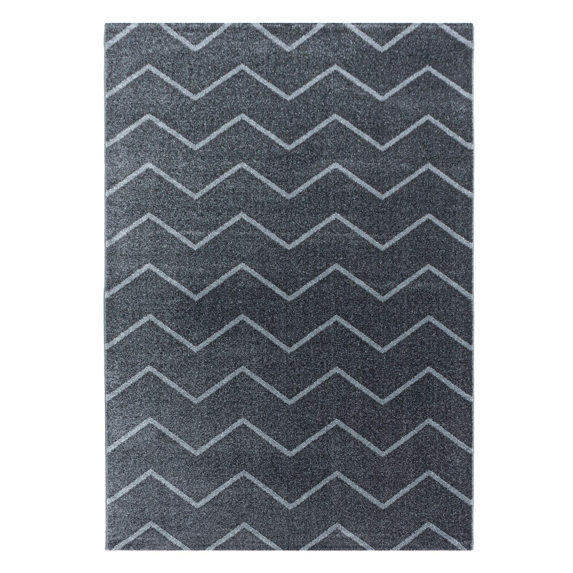 Rio Kortluvet Tæppeløber Chevron - Grå - 80x150 (Løber)