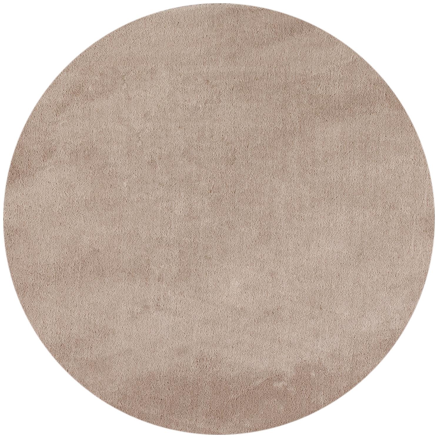 Sky Rund Kortluvet tæppe Ensfarvet - Beige - 120x120 (Rund)