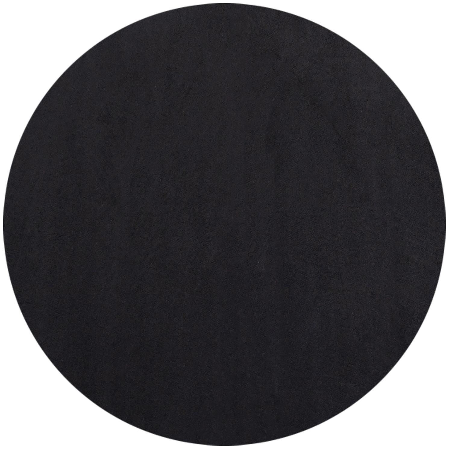 Sky Rund Kortluvet tæppe Ensfarvet - Sort - 120x120 (Rund)