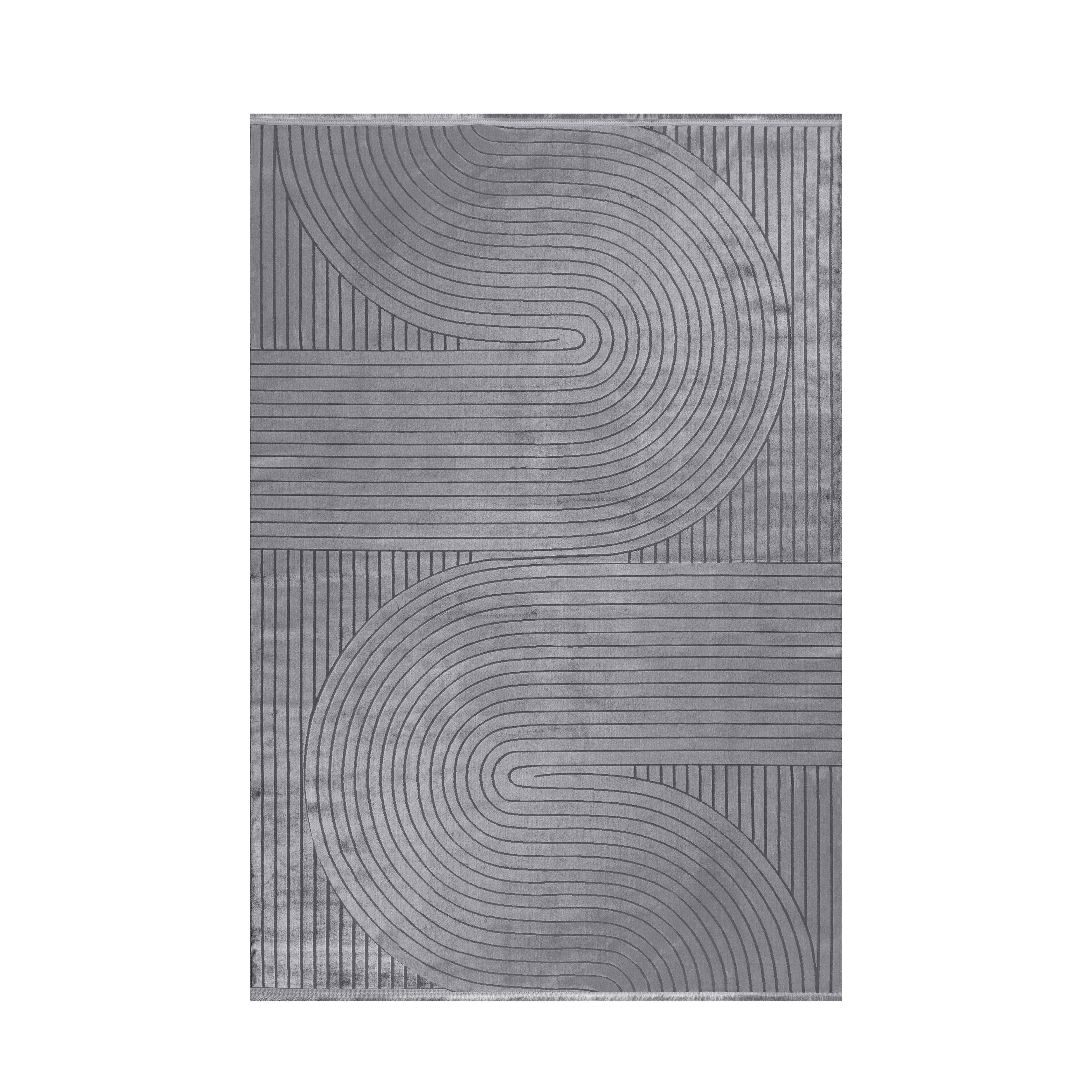 Style Kortluvet Tæppeløber Ensfarvet - Grå - 80x150 (Løber)