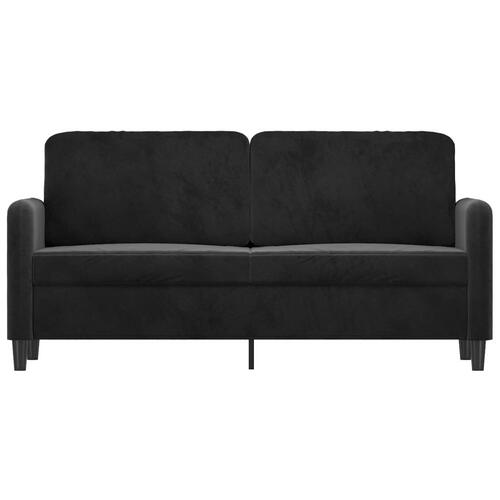 2-personers sofa 140 cm fløjl sort