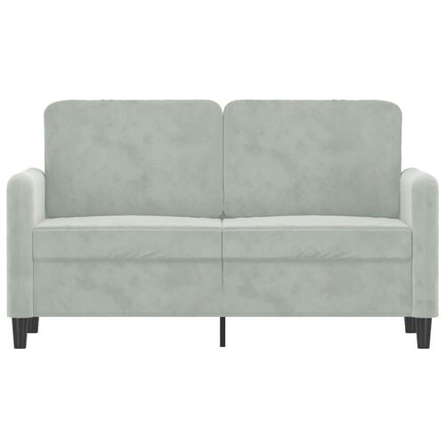 2-personers sofa 120 cm velour lysegrå
