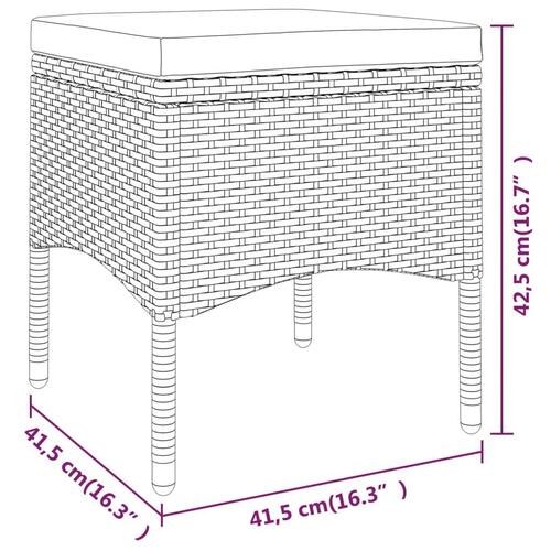 Bistrosæt til haven 5 dele polyrattan og hærdet glas beige