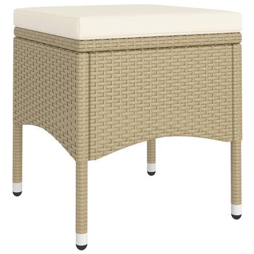 Spisebordssæt til haven 5 dele polyrattan beige