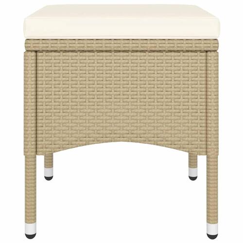 Spisebordssæt til haven 5 dele polyrattan beige