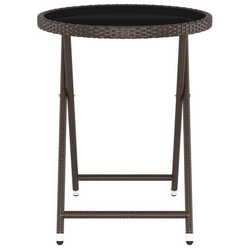 Bistrosæt til haven 5 dele polyrattan og hærdet glas brun