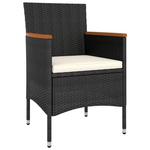 Loungesæt til haven 5 dele polyrattan sort
